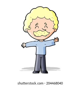 niño de caricatura con bigote