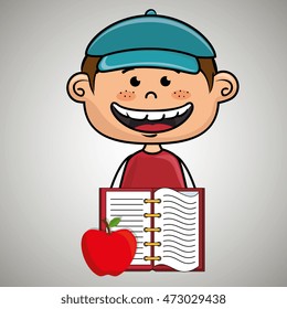 cartoon boy notebook icon vector illustration design eps 10