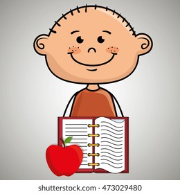 cartoon boy notebook icon vector illustration design eps 10