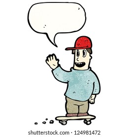 cartoon boy on skateboard