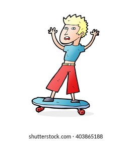 cartoon boy on skateboard