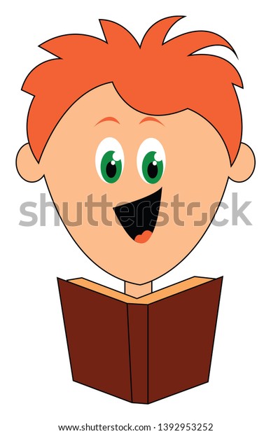 Cartoon Boy Orange Hair Green Eyes Stock Vector Royalty Free