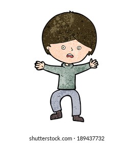 cartoon boy panicking