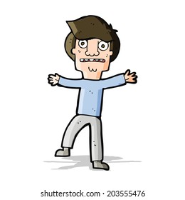 cartoon boy panicking