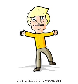 niño de caricatura en pánico