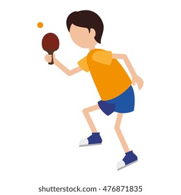 cartoon boy player ping pong