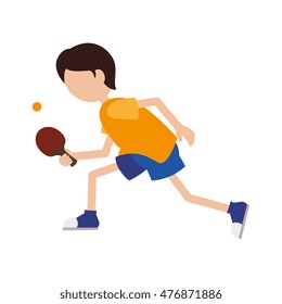 cartoon boy player ping pong