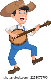 cartoon boy playing acoustic guitar