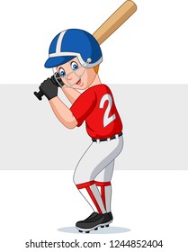 Cartoon boy playing a baseball