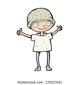 cartoon boy with positive attitude