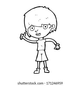 cartoon boy with positive attitude