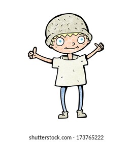 Cartoon-Junge mit positiver Einstellung
