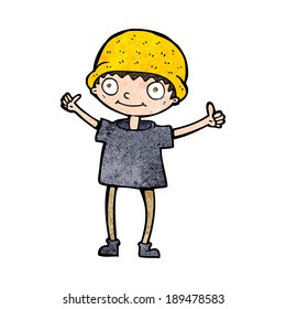 niño de caricatura con actitud positiva