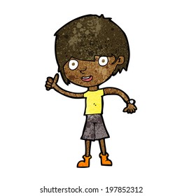 cartoon boy with positive attitude