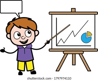 Cartoon Boy with Presentation Baord Character Design Illustration