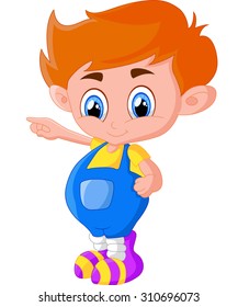 Cartoon boy presenting