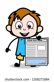 Cartoon Boy Presenting a Newspaper Vector Illustration