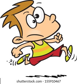 Cartoon boy running fast