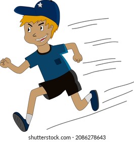 cartoon boy running fast vector illustration eps 10
