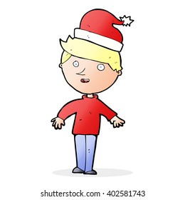 cartoon boy in santa hat