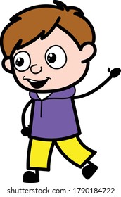 Cartoon Boy saying Hello Vector Illustration