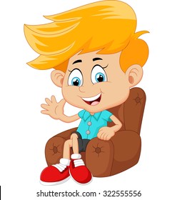 Cartoon boy sitting