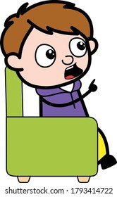 Cartoon Boy sitting on sofa Character Design Illustration
