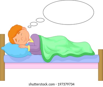Cartoon Boy Sleeping Stock Illustration 208645321