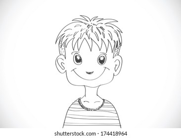 Cartoon boy  smile
