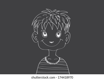 Cartoon boy  smile
