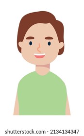 Cartoon-Junge, der auf weißem Hintergrund lächelt