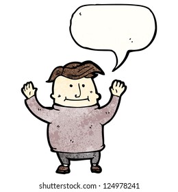 cartoon boy with speech bubble