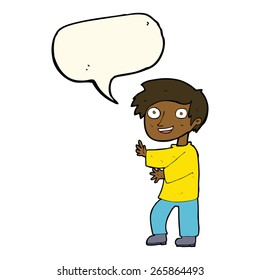 cartoon boy with speech bubble