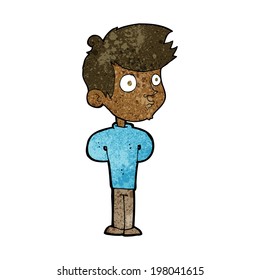 niño caricaturista mirando