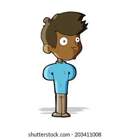 cartoon boy staring