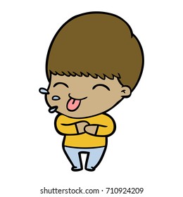 cartoon boy sticking out tongue