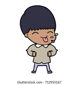 cartoon boy sticking out tongue