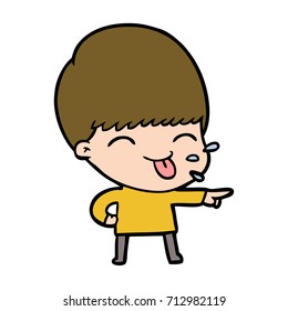 cartoon boy sticking out tongue