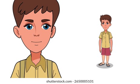 Cartoon Boy in Summer Outfit