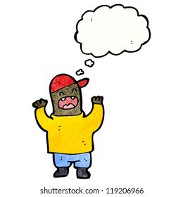 cartoon boy with thought bubble