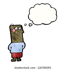 Cartoon-Junge mit Denkblase