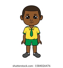 Cartoon Boy in Uniform Illustration