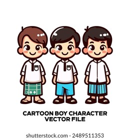 Cartoon Boy Vector Character Design. 2d vector illustration of a cute and beautiful cartoon character. Editable EPS file.