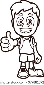Cartoon boy, vector illustration
