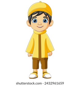 Cartoon boy wearing a hat. Vector illustration