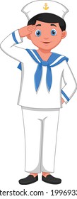 cartoon boy wearing navy sailor costume