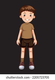 Cartoon boy wearing pants and a T-shirt