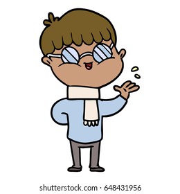 cartoon boy wearing spectacles