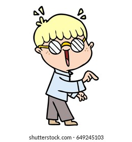 cartoon boy wearing spectacles