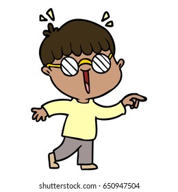 cartoon boy wearing spectacles